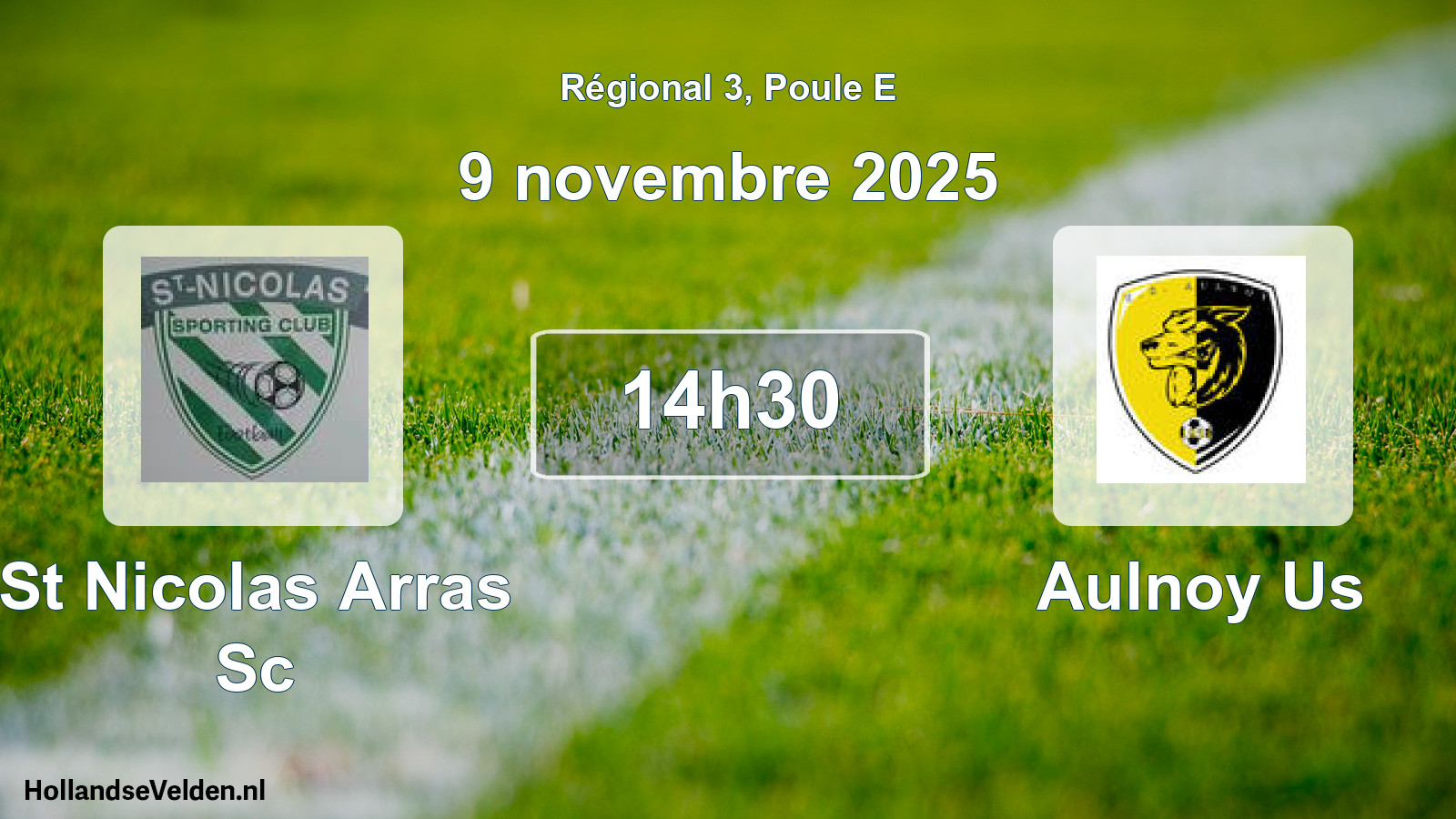 Geplande wedstrijd: St Nicolas Arras Sc - Aulnoy Us (9 november 2025)