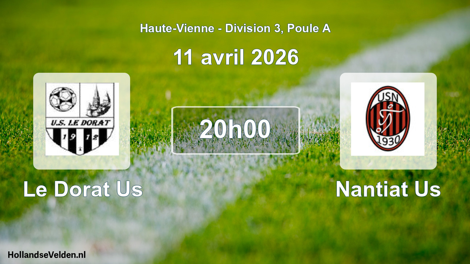 Geplande wedstrijd: Le Dorat Us - Nantiat Us (11 avril 2026)