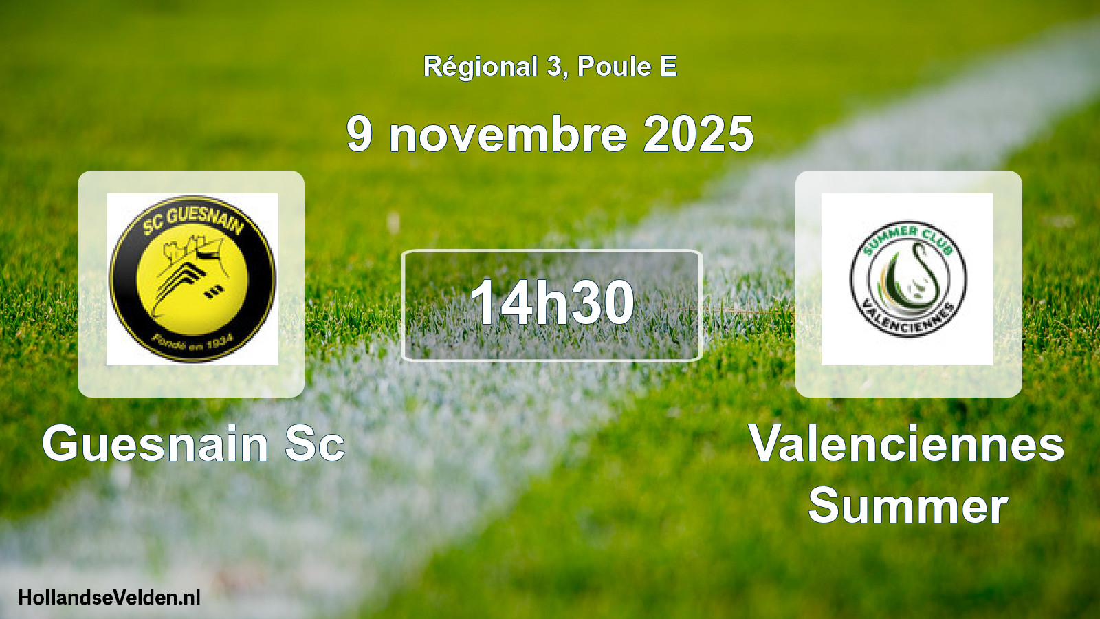 Geplande wedstrijd: Guesnain Sc - Valenciennes Summer (9 november 2025)