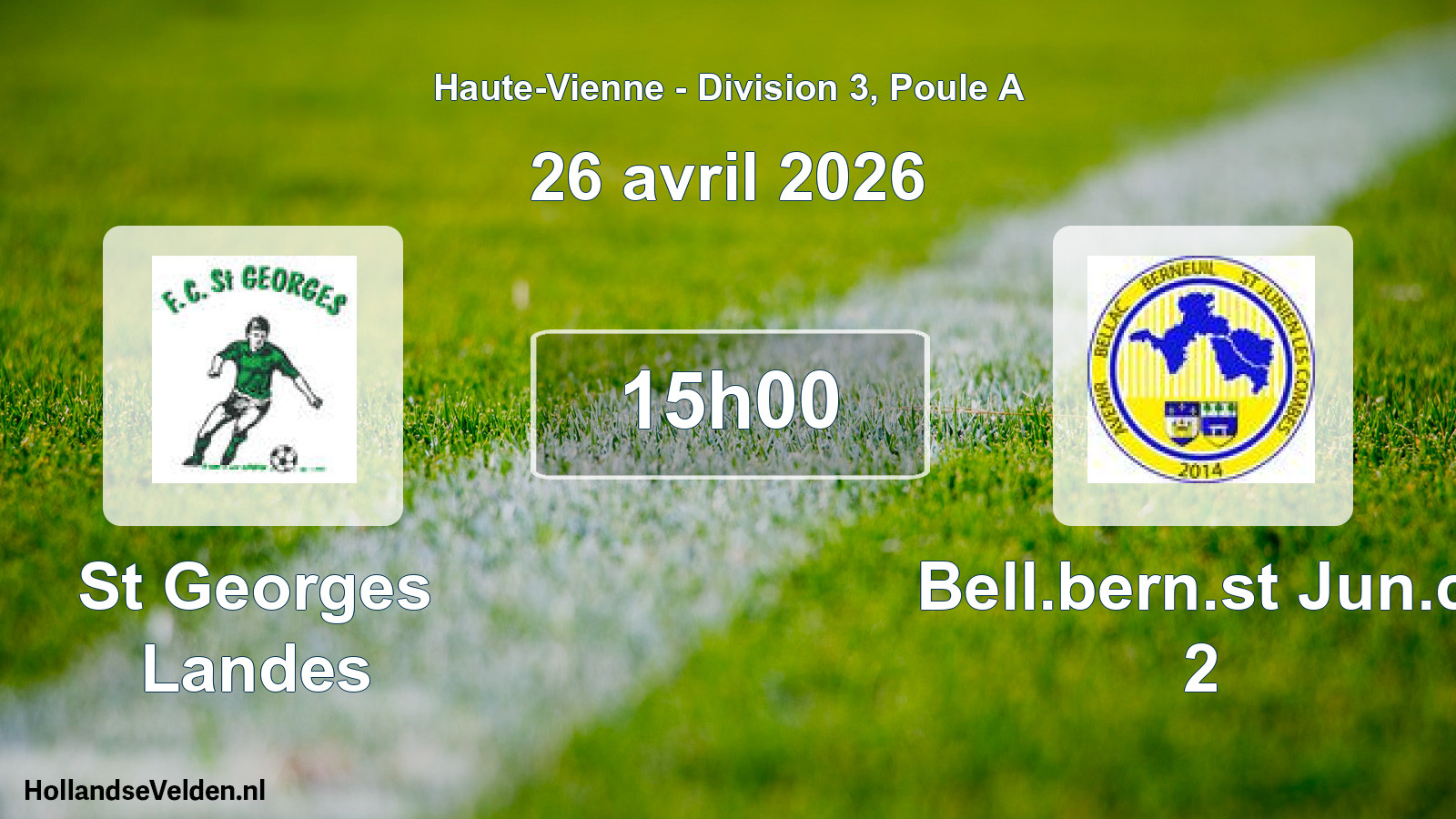 Scheduled Match: St Georges Landes - Bell.bern.st Jun.c. 2 (26 April 2026)