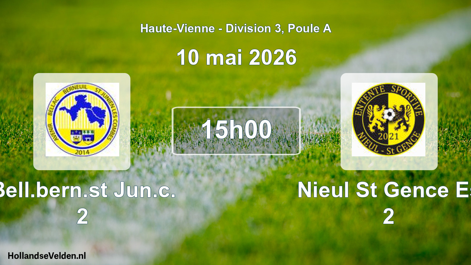 Scheduled Match: Bell.bern.st Jun.c. 2 - Nieul St Gence Es 2 (10 May 2026)