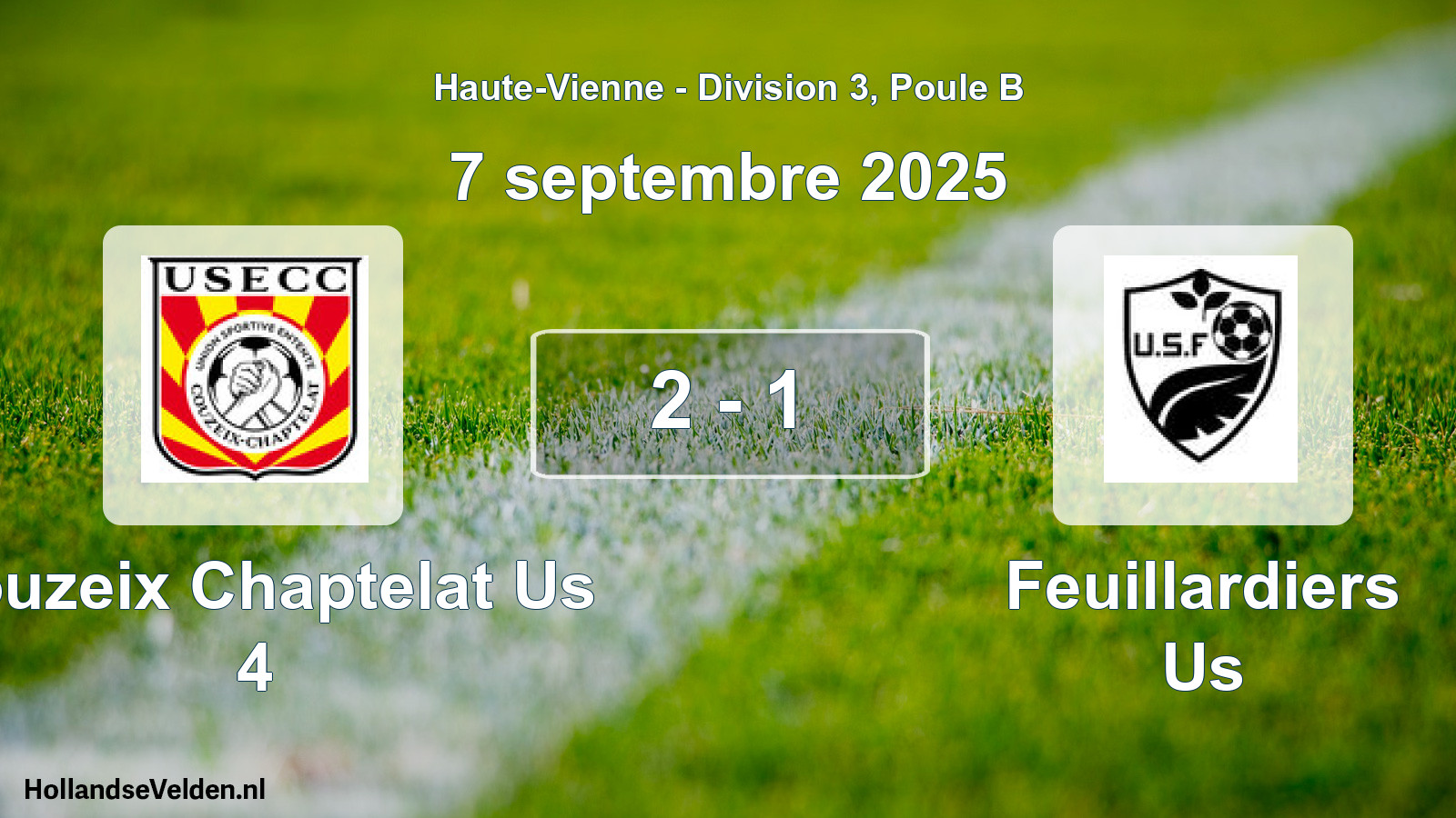 Gespeelde wedstrijd: Couzeix Chaptelat Us 4 - Feuillardiers Us 2 - 1 (7 septembre 2025)