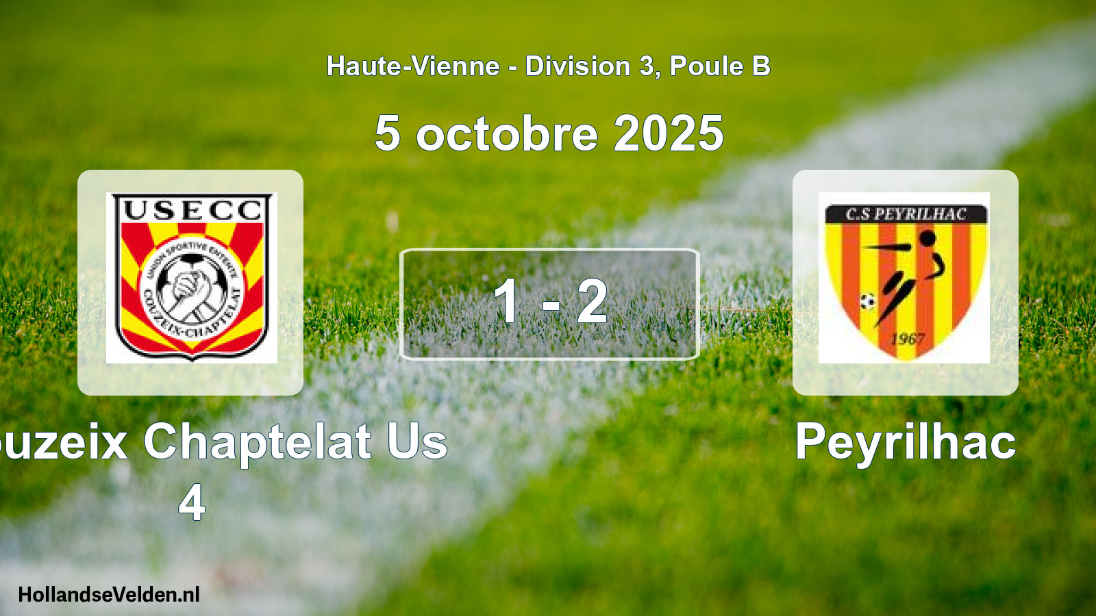 Gespeelde wedstrijd: Couzeix Chaptelat Us 4 - Peyrilhac 1 - 2 (5 octobre 2025)