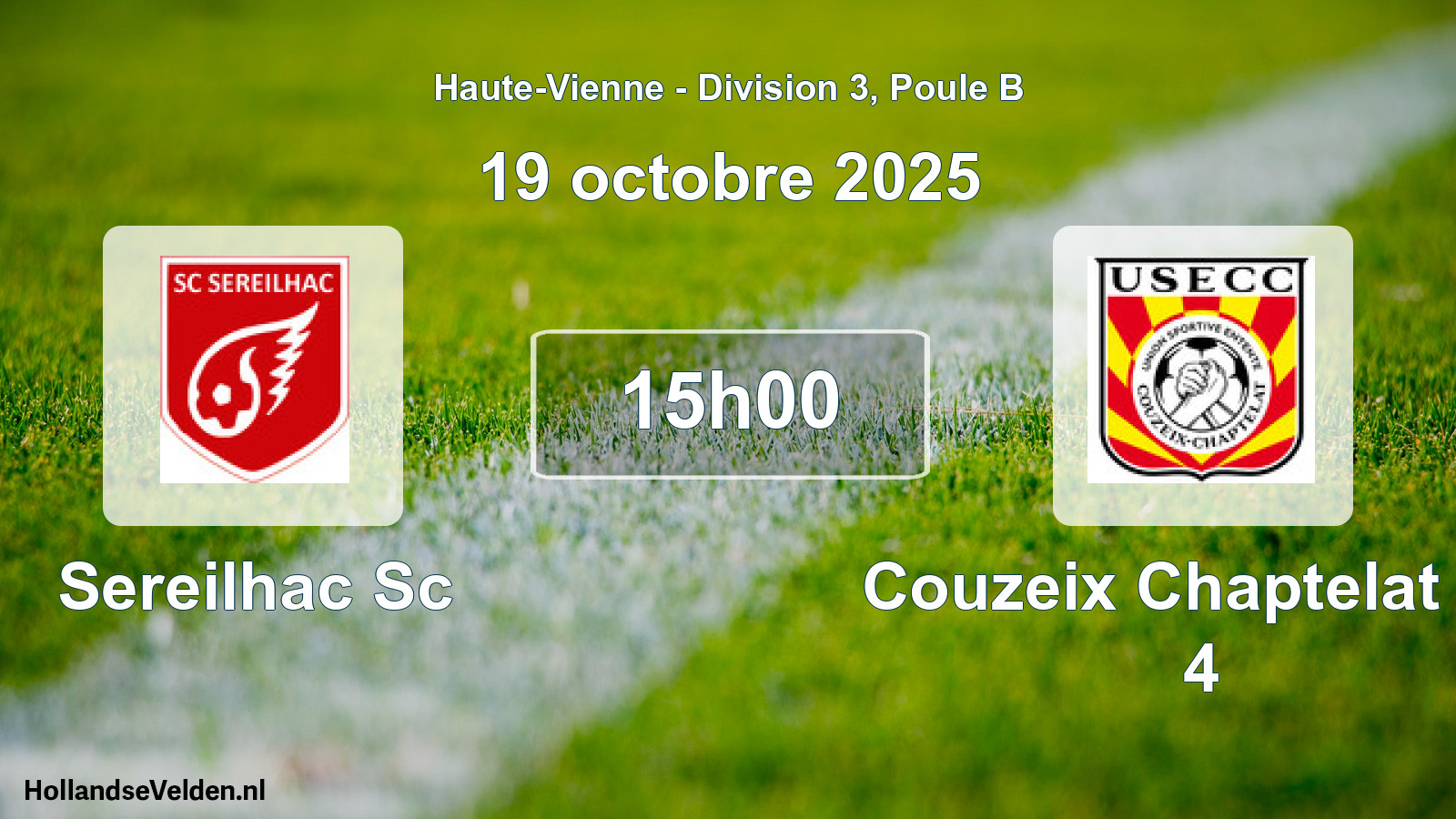 Geplande wedstrijd: Sereilhac Sc - Couzeix Chaptelat Us 4 (19 octobre 2025)