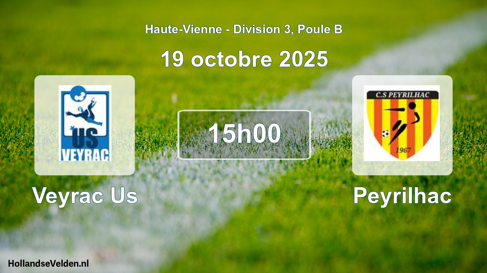 Geplande wedstrijd: Veyrac Us - Peyrilhac (19 octobre 2025)