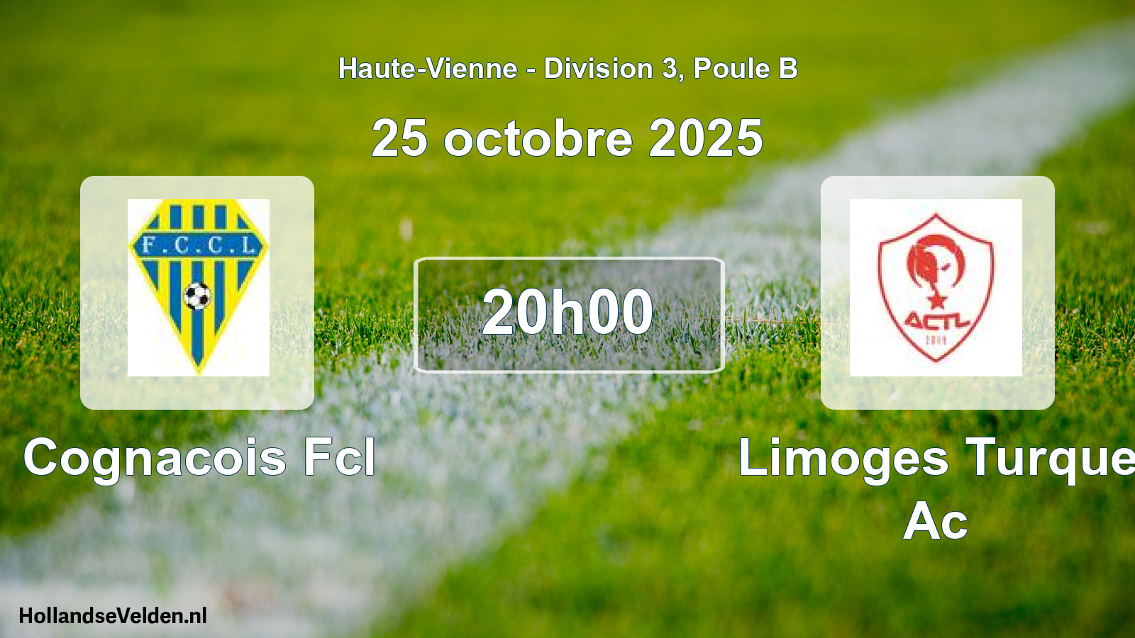 Geplande wedstrijd: Cognacois Fcl - Limoges Turque Ac (25 octobre 2025)