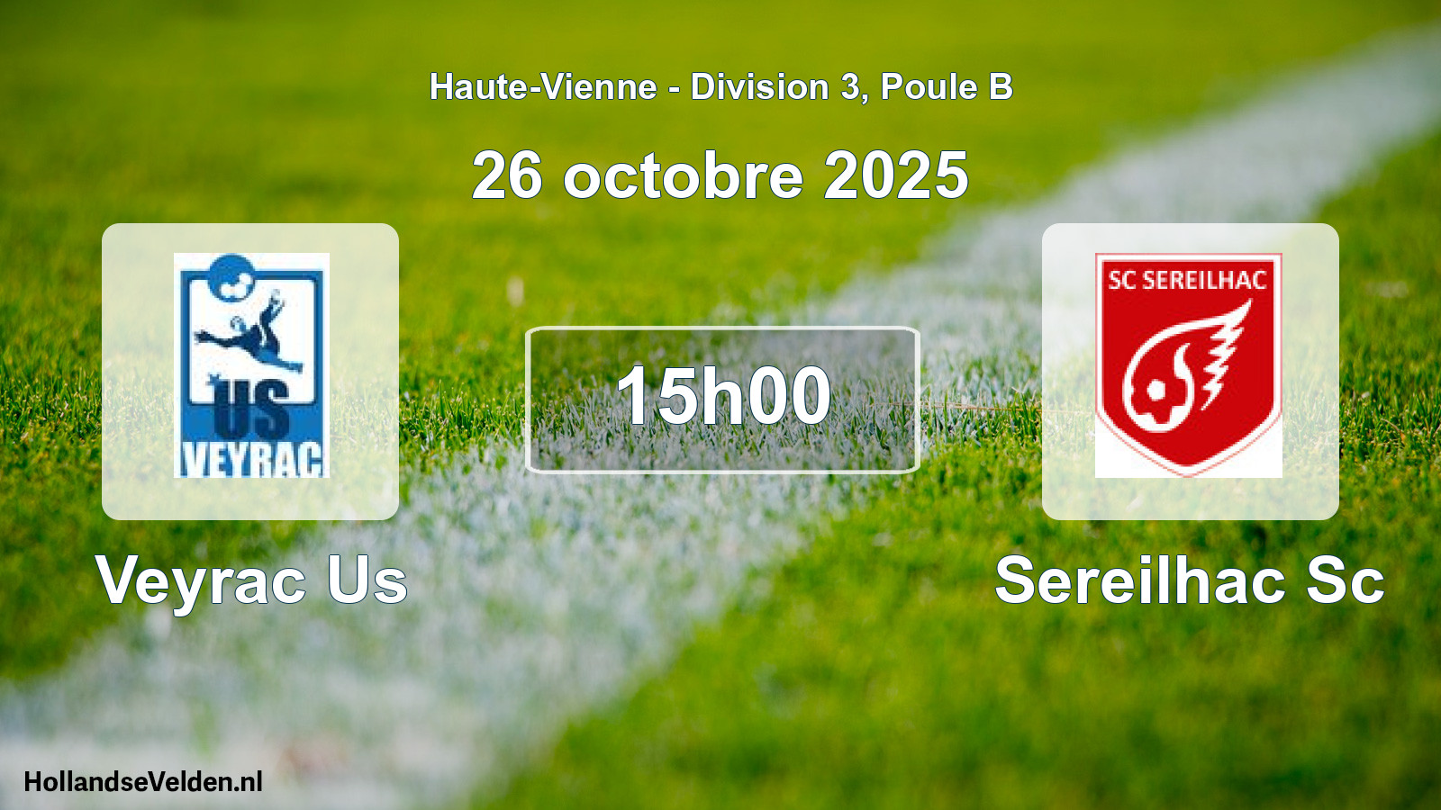 Geplande wedstrijd: Veyrac Us - Sereilhac Sc (26 oktober 2025)