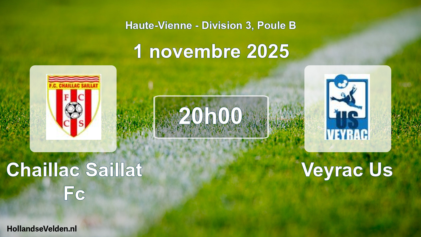Geplande wedstrijd: Chaillac Saillat Fc - Veyrac Us (1 novembre 2025)
