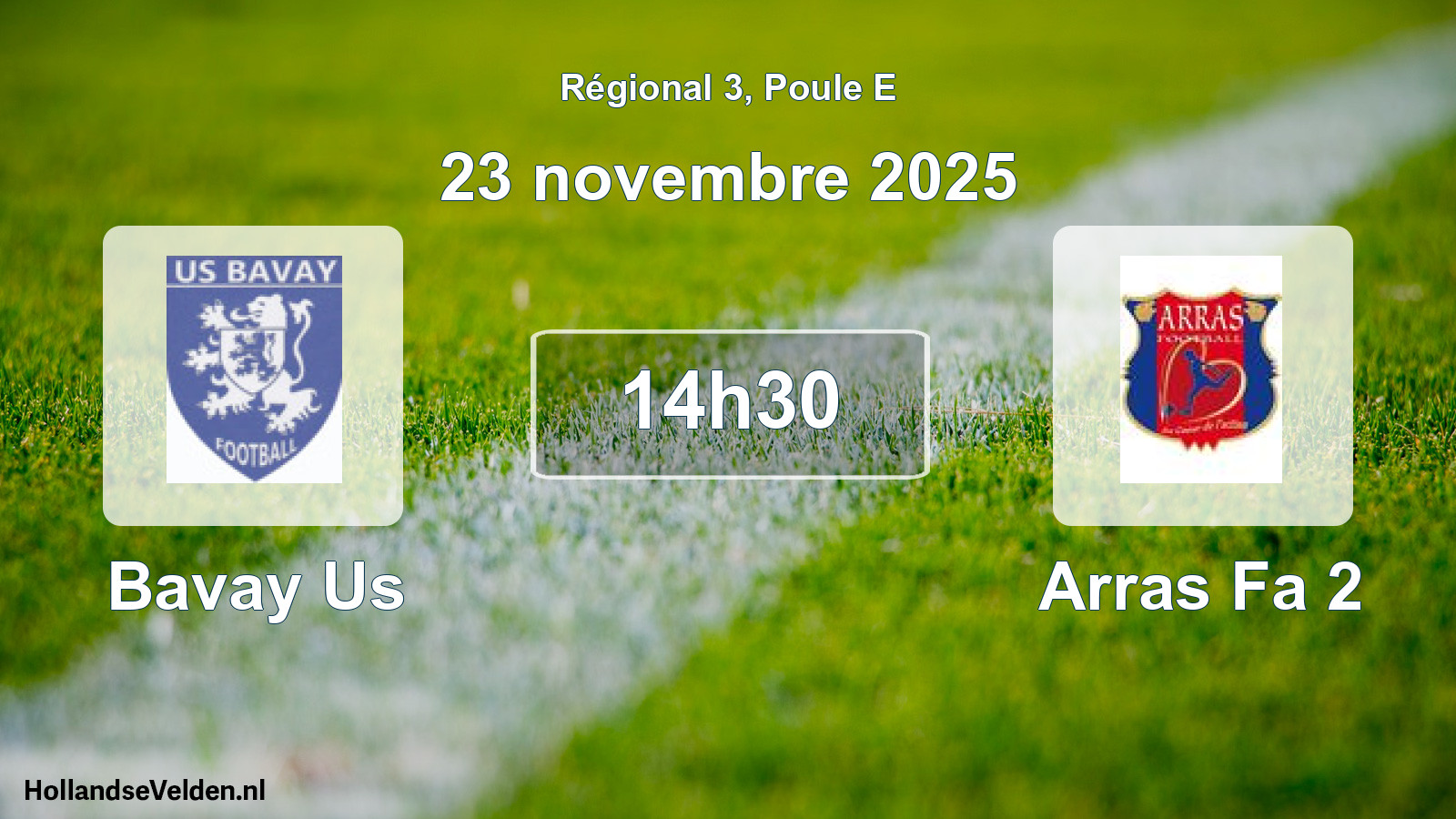Geplande wedstrijd: Bavay Us - Arras Fa 2 (23 novembre 2025)