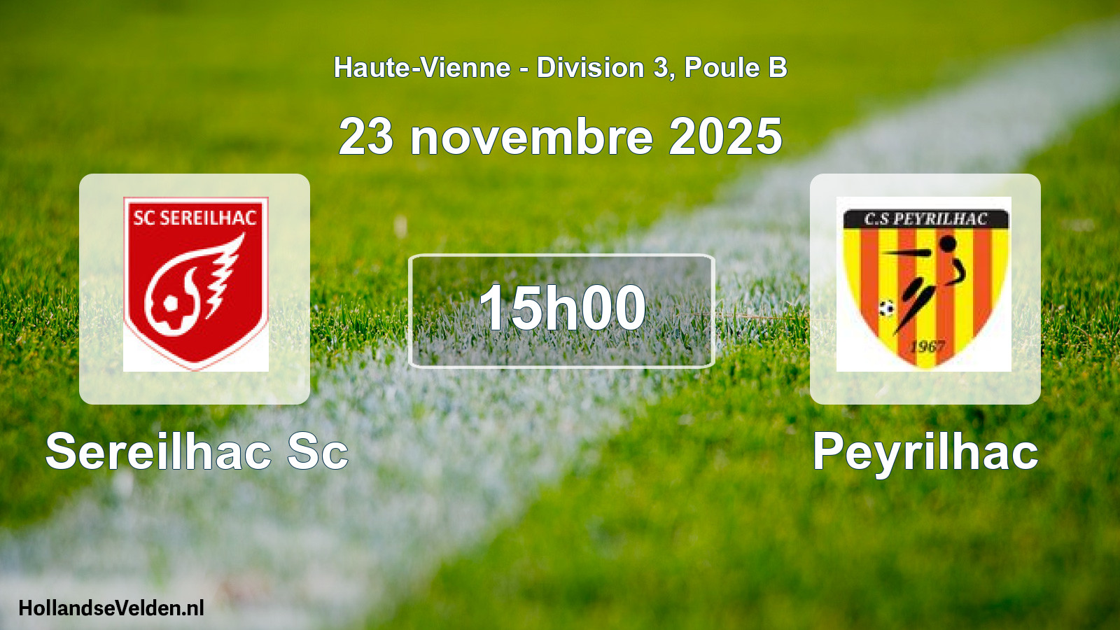 Geplande wedstrijd: Sereilhac Sc - Peyrilhac (23 novembre 2025)