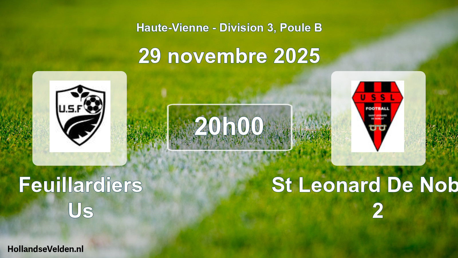 Geplande wedstrijd: Feuillardiers Us - St Leonard De Noblat 2 (29 novembre 2025)