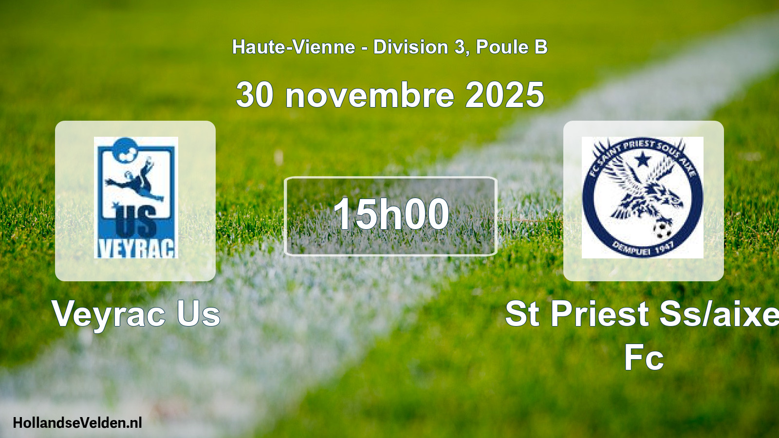 Geplande wedstrijd: Veyrac Us - St Priest Ss/aixe Fc (30 novembre 2025)