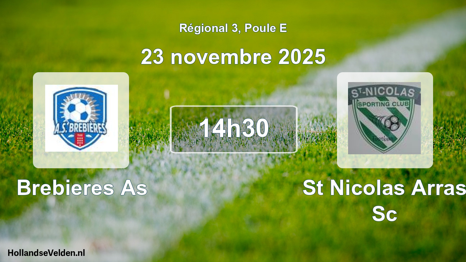 Geplande wedstrijd: Brebieres As - St Nicolas Arras Sc (23 novembre 2025)