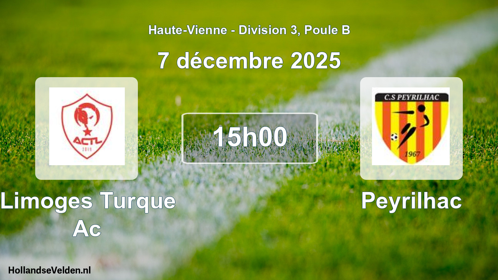 Geplande wedstrijd: Limoges Turque Ac - Peyrilhac (7 décembre 2025)
