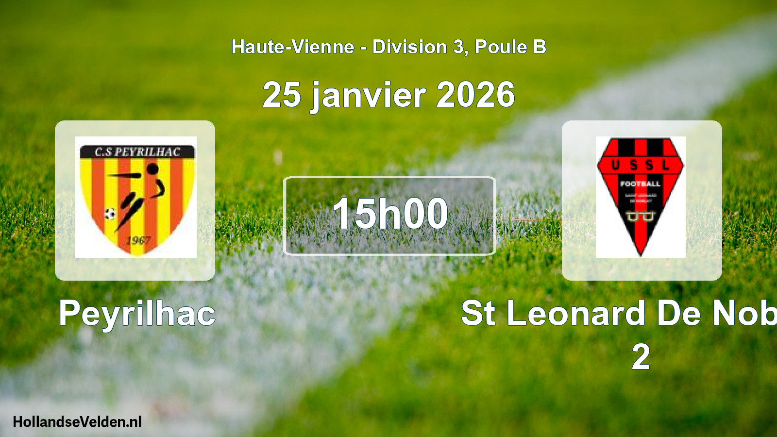 Geplande wedstrijd: Peyrilhac - St Leonard De Noblat 2 (25 janvier 2026)