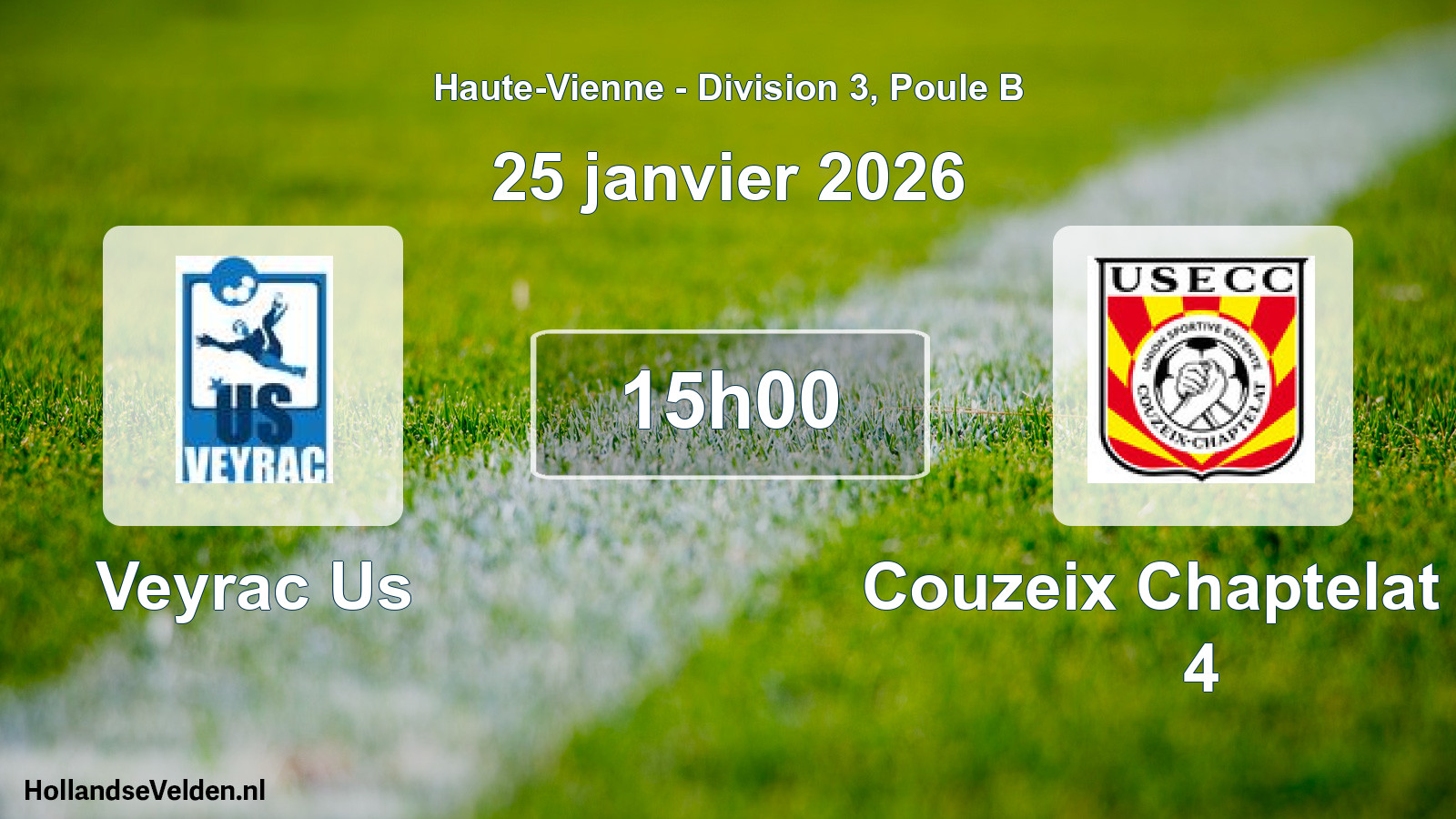 Geplande wedstrijd: Veyrac Us - Couzeix Chaptelat Us 4 (25 januari 2026)