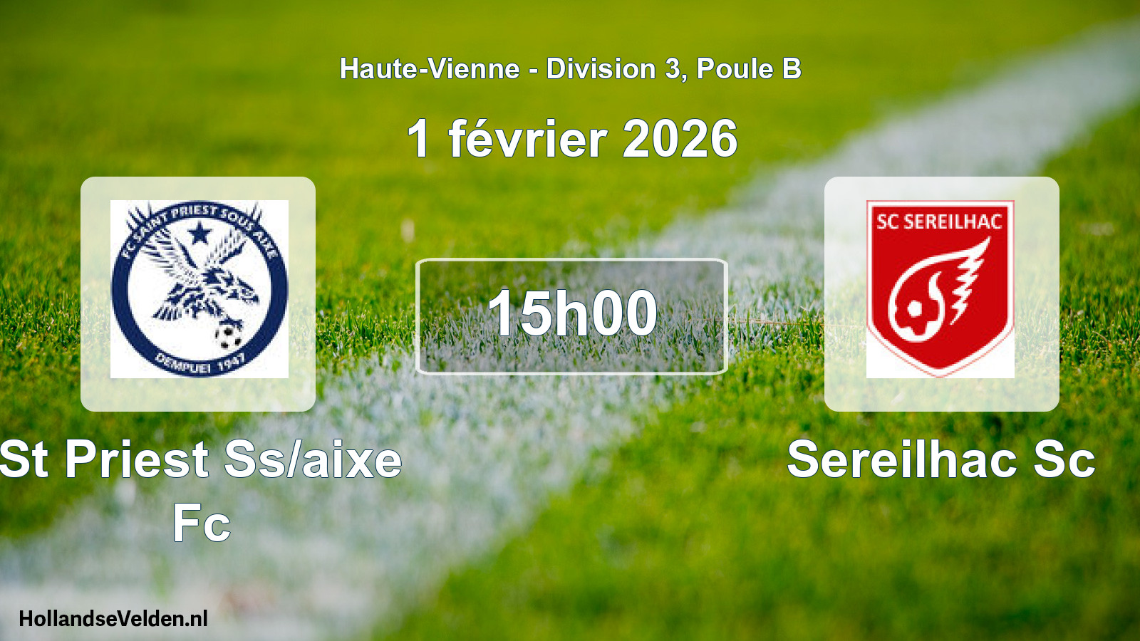 Geplande wedstrijd: St Priest Ss/aixe Fc - Sereilhac Sc (1 février 2026)