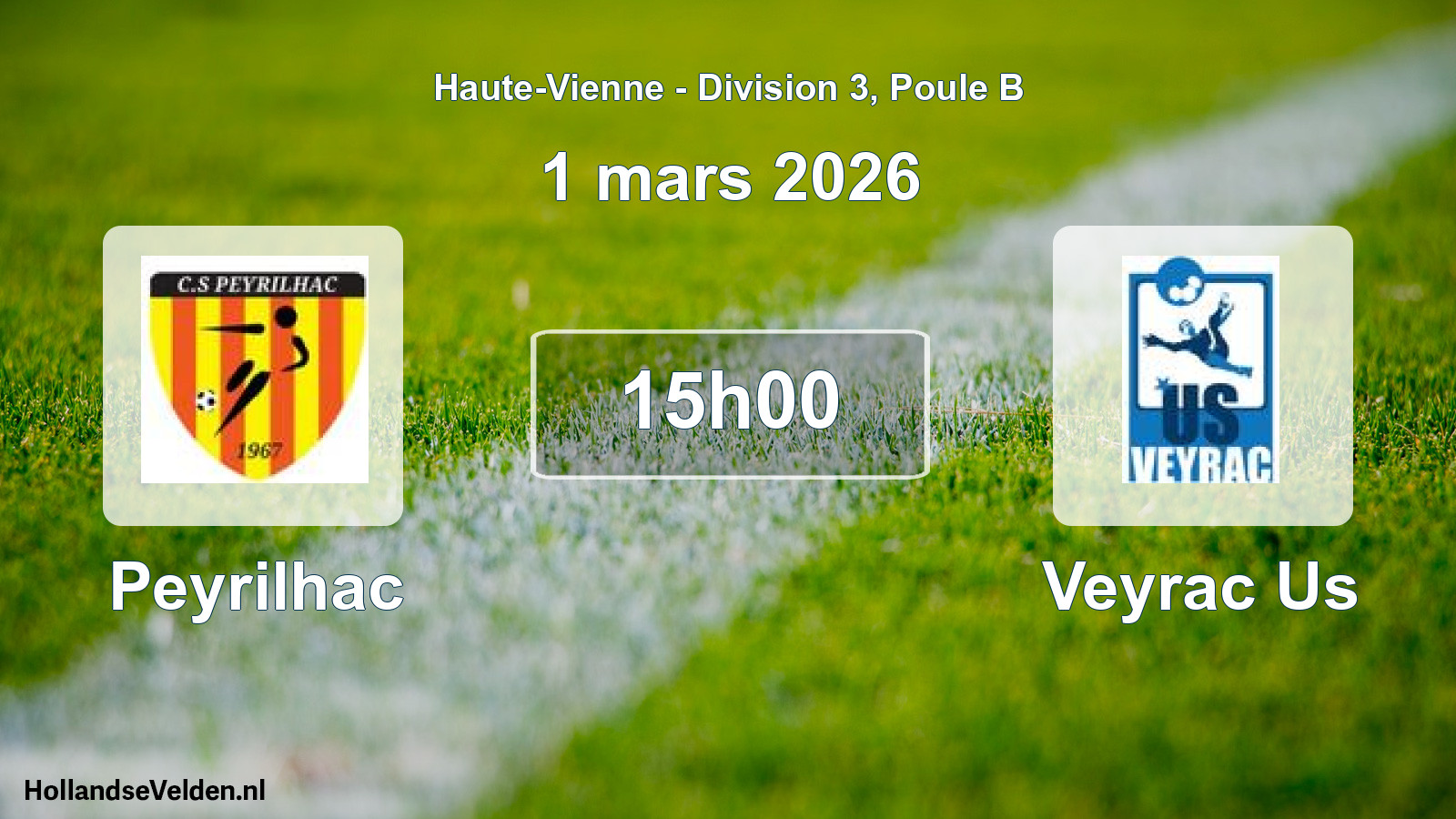Geplande wedstrijd: Peyrilhac - Veyrac Us (1 mars 2026)