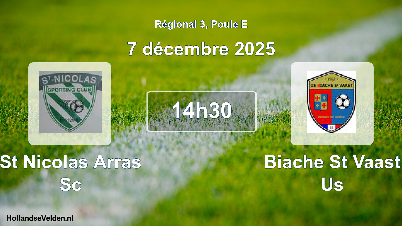 Geplande wedstrijd: St Nicolas Arras Sc - Biache St Vaast Us (7 décembre 2025)