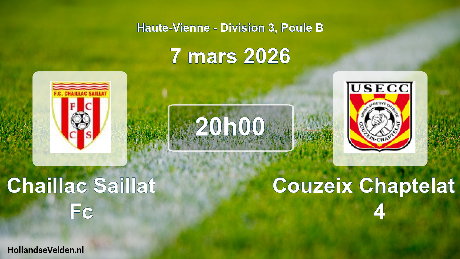 Geplande wedstrijd: Chaillac Saillat Fc - Couzeix Chaptelat Us 4 (7 mars 2026)