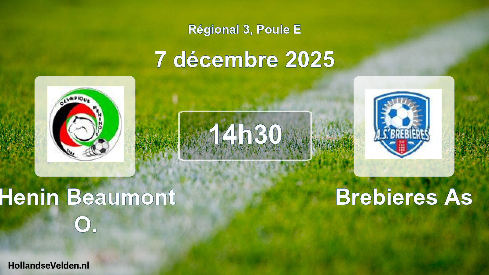 Geplande wedstrijd: Henin Beaumont O. - Brebieres As (7 décembre 2025)