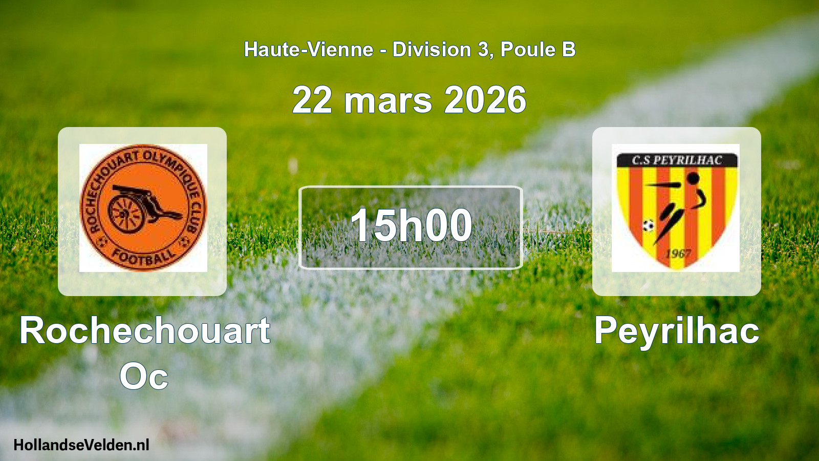 Geplande wedstrijd: Rochechouart Oc - Peyrilhac (22 mars 2026)