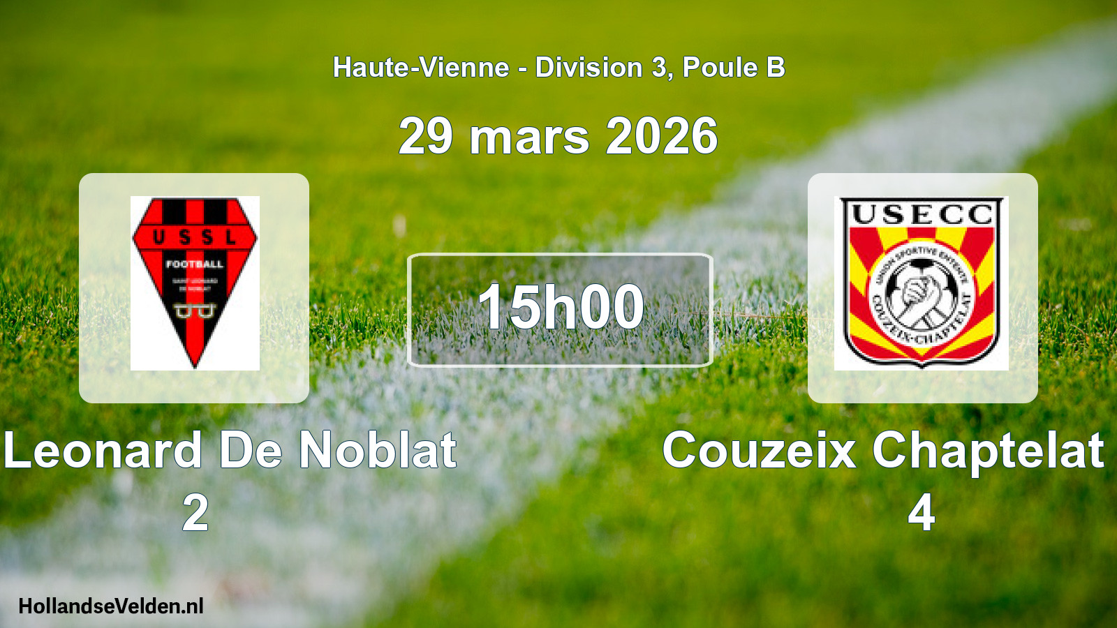 Geplande wedstrijd: St Leonard De Noblat 2 - Couzeix Chaptelat Us 4 (29 mars 2026)