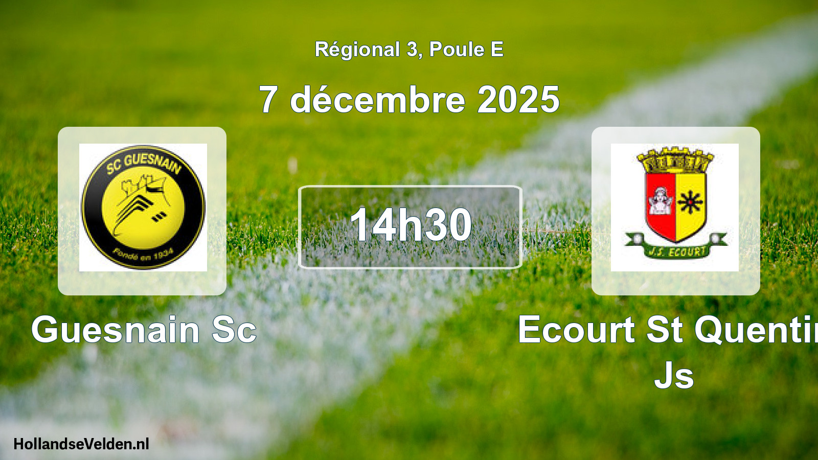 Geplande wedstrijd: Guesnain Sc - Ecourt St Quentin Js (7 december 2025)