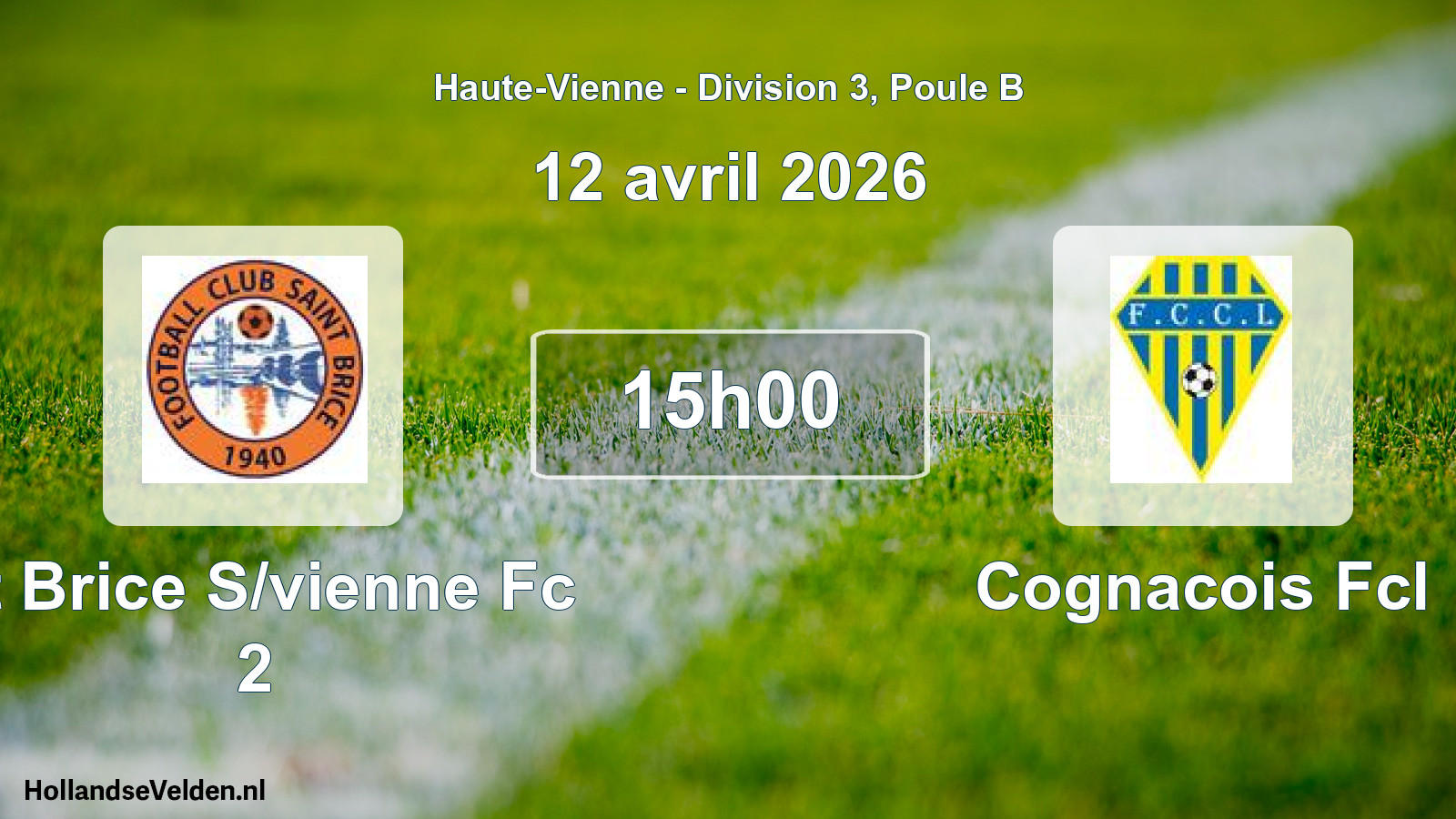 Scheduled Match: St Brice S/vienne Fc 2 - Cognacois Fcl (12 April 2026)