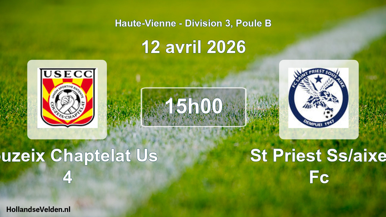 Scheduled Match: Couzeix Chaptelat Us 4 - St Priest Ss/aixe Fc (12 April 2026)
