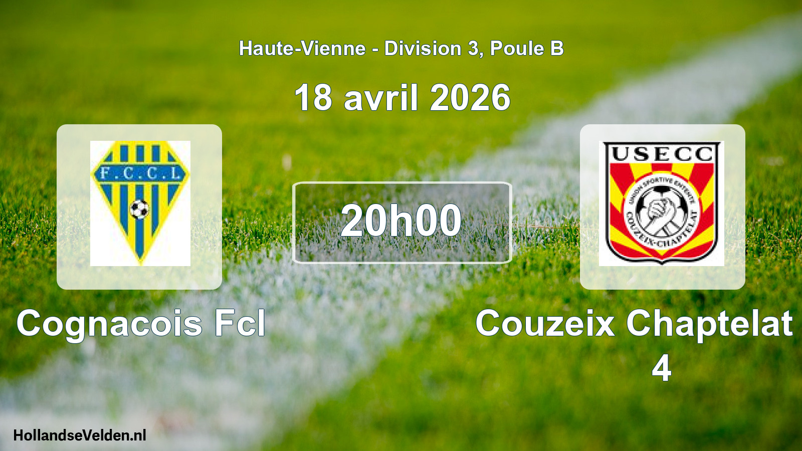 Geplande wedstrijd: Cognacois Fcl - Couzeix Chaptelat Us 4 (18 april 2026)