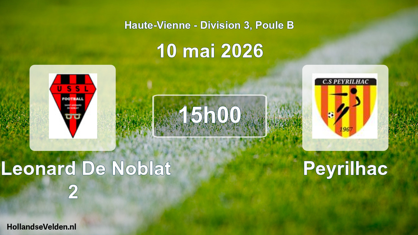 Geplande wedstrijd: St Leonard De Noblat 2 - Peyrilhac (10 mai 2026)