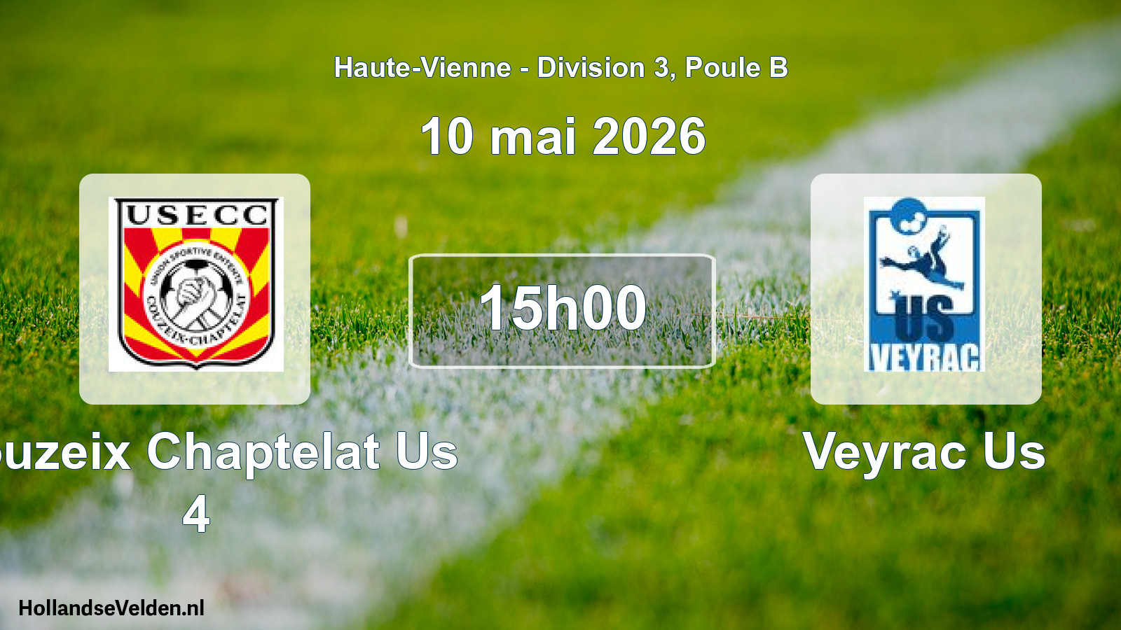 Geplande wedstrijd: Couzeix Chaptelat Us 4 - Veyrac Us (10 mai 2026)