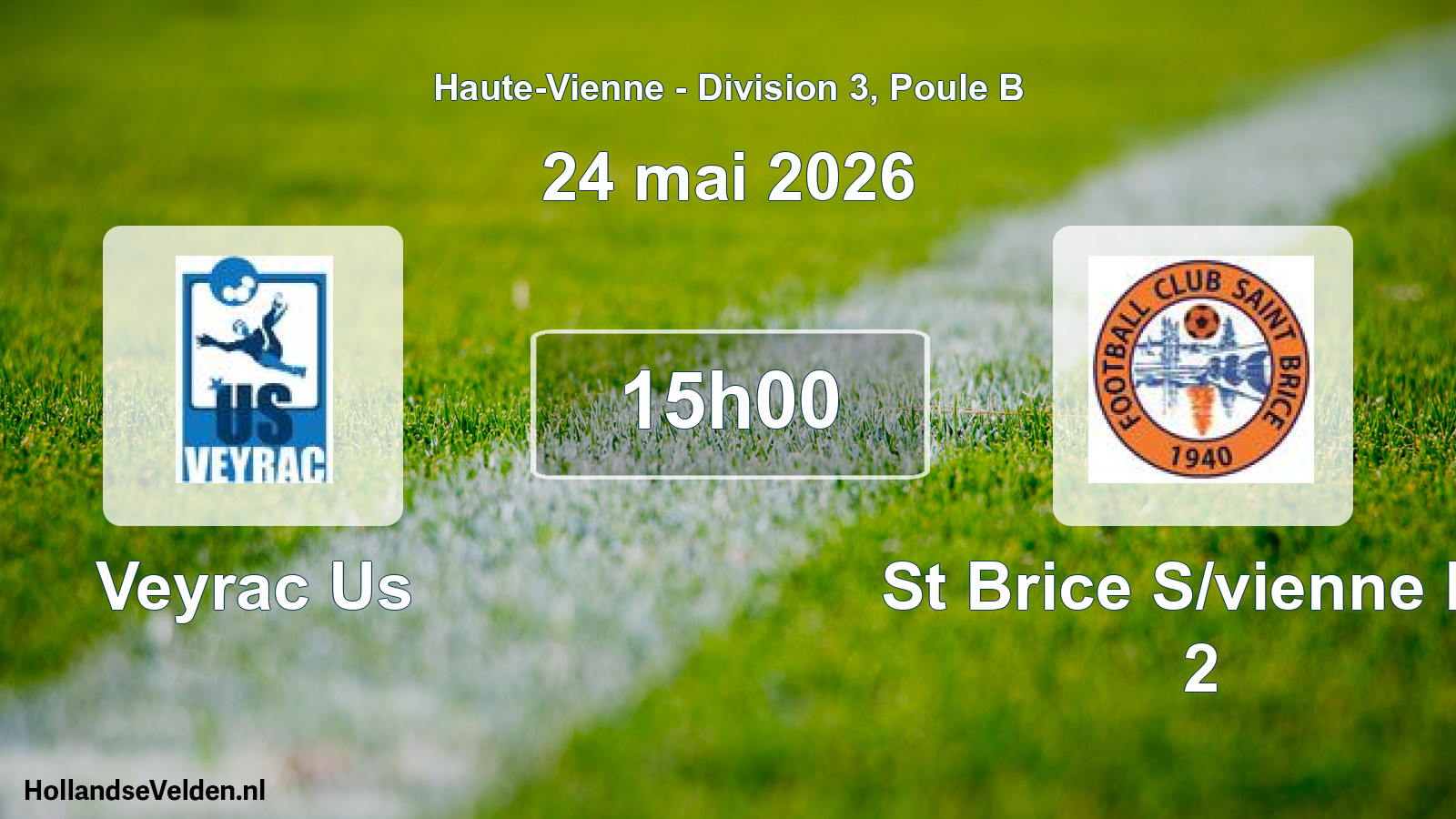 Geplande wedstrijd: Veyrac Us - St Brice S/vienne Fc 2 (24 mai 2026)