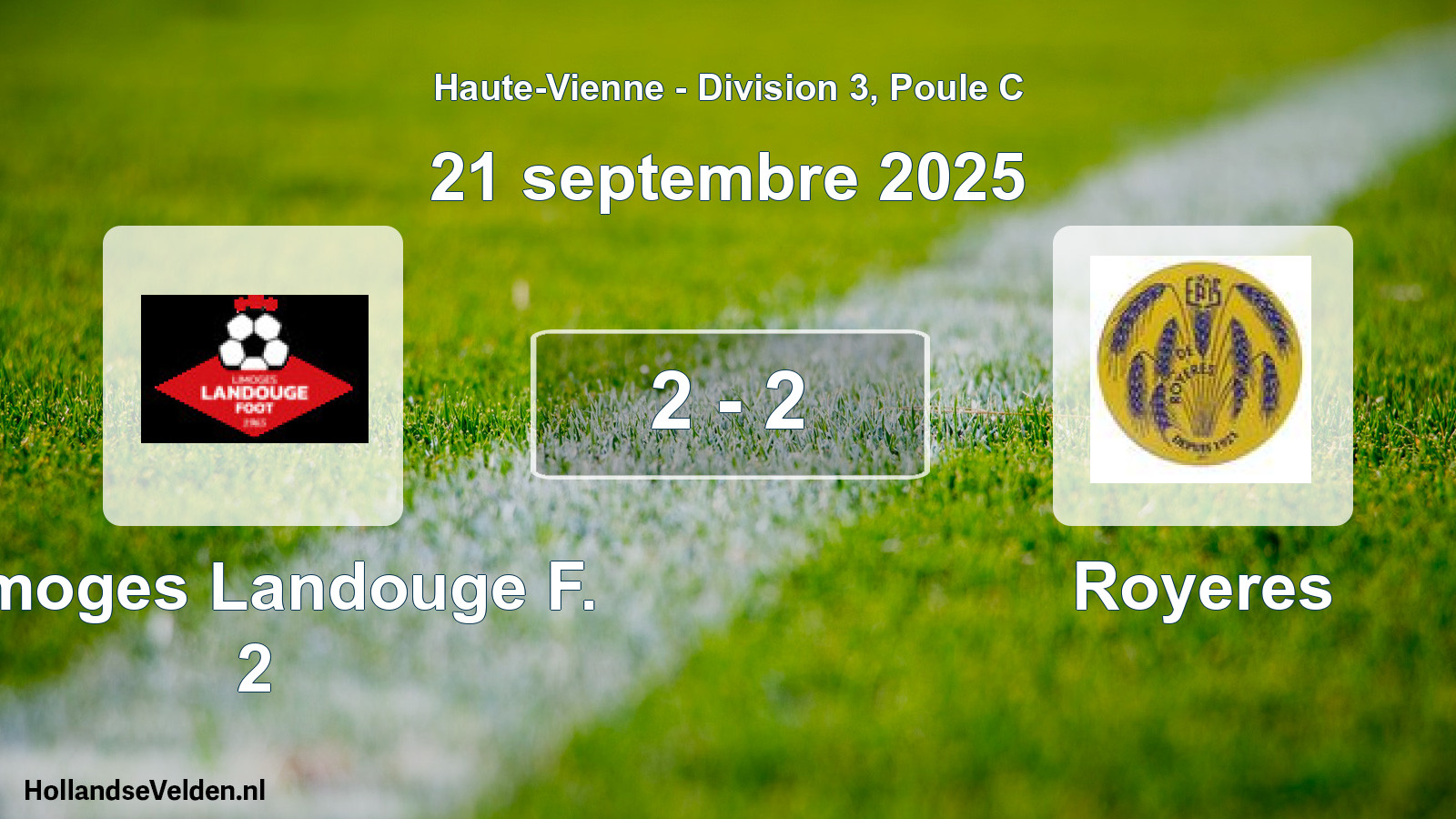 Gespeelde wedstrijd: Limoges Landouge F. 2 - Royeres 2 - 2 (21 septembre 2025)