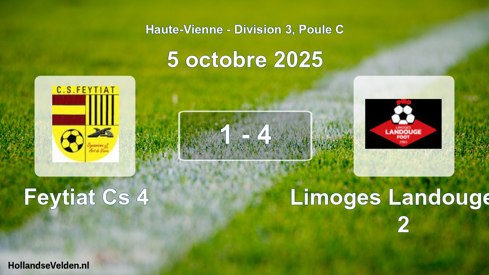 Gespeelde wedstrijd: Feytiat Cs 4 - Limoges Landouge F. 2 1 - 4 (5 oktober 2025)