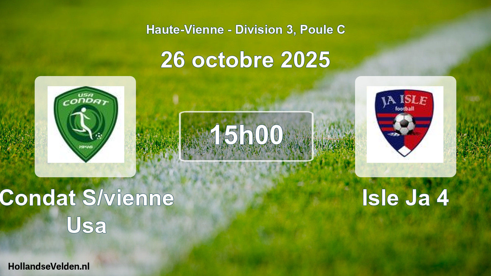 Geplande wedstrijd: Condat S/vienne Usa - Isle Ja 4 (26 oktober 2025)
