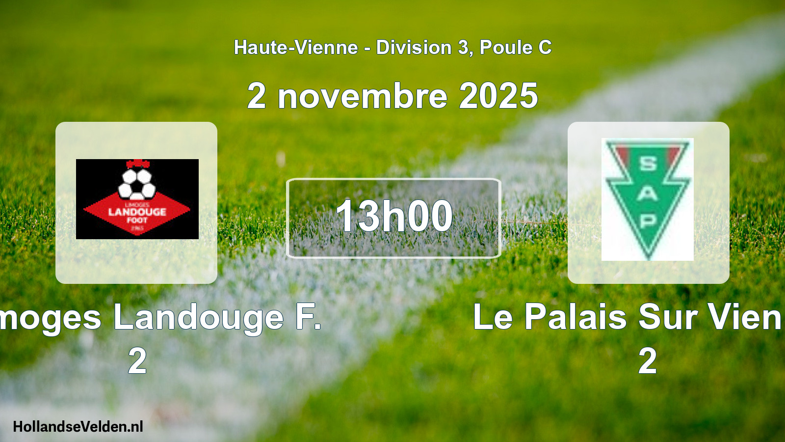 Geplande wedstrijd: Limoges Landouge F. 2 - Le Palais Sur Vienne 2 (2 novembre 2025)