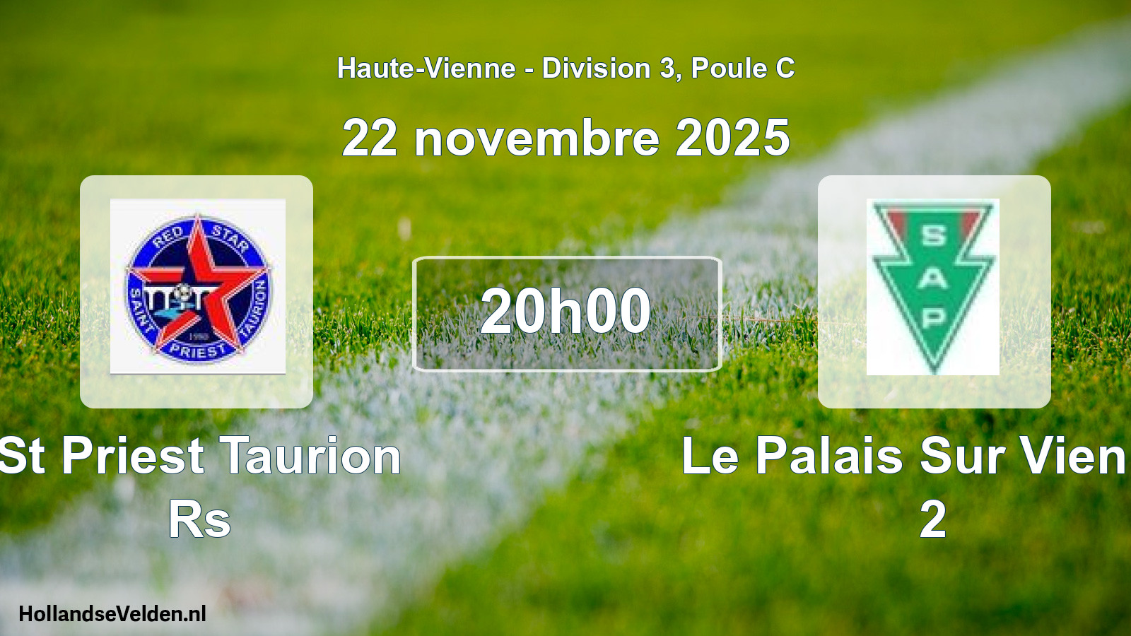 Geplande wedstrijd: St Priest Taurion Rs - Le Palais Sur Vienne 2 (22 novembre 2025)