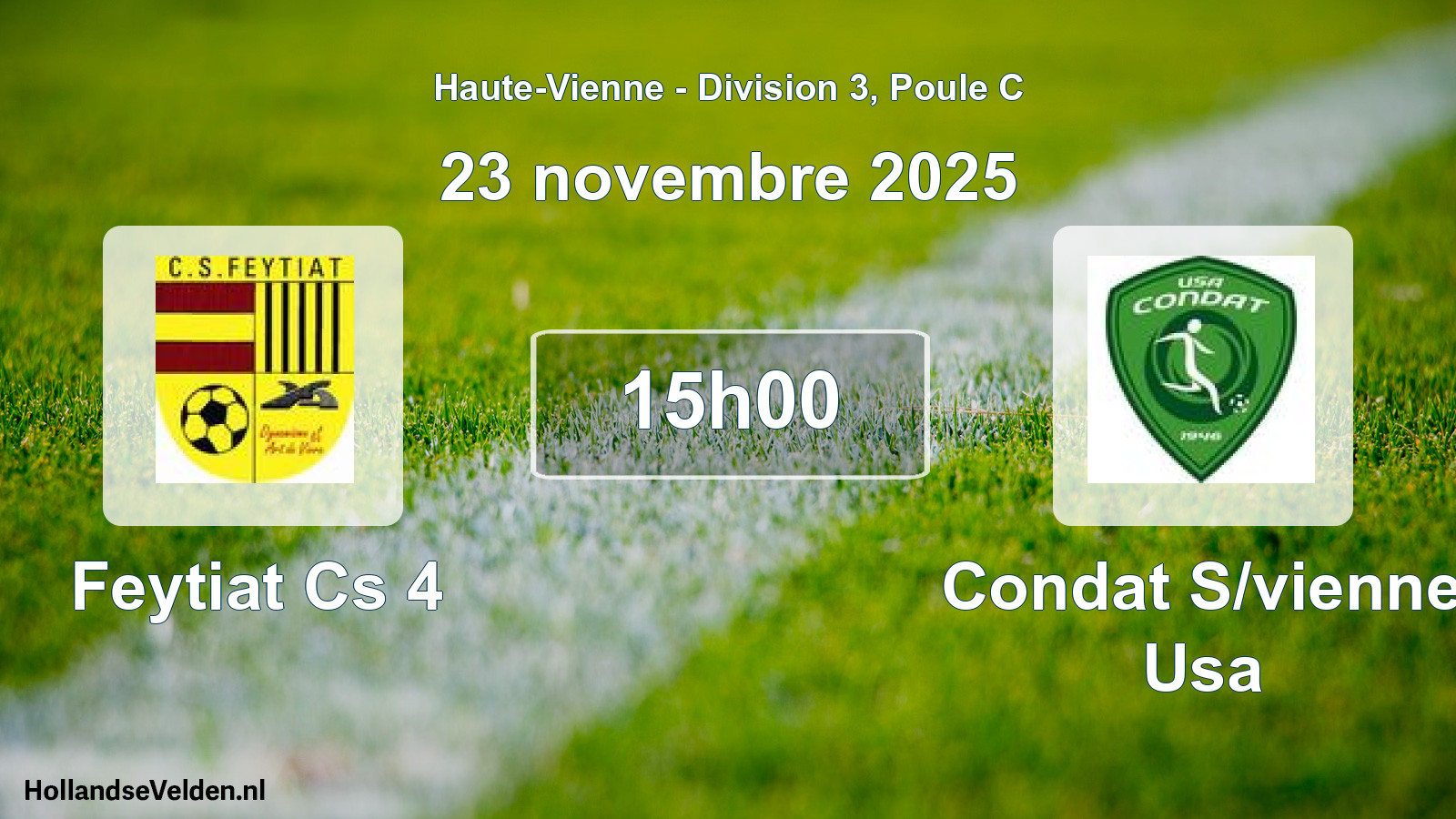 Geplande wedstrijd: Feytiat Cs 4 - Condat S/vienne Usa (23 november 2025)