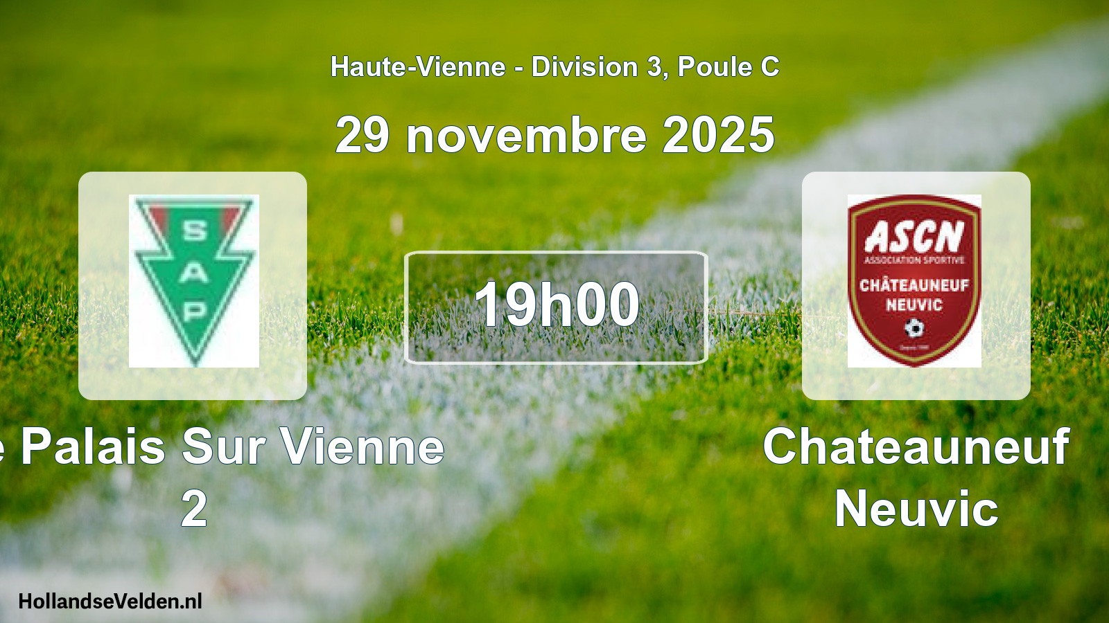 Geplande wedstrijd: Le Palais Sur Vienne 2 - Chateauneuf Neuvic (29 novembre 2025)