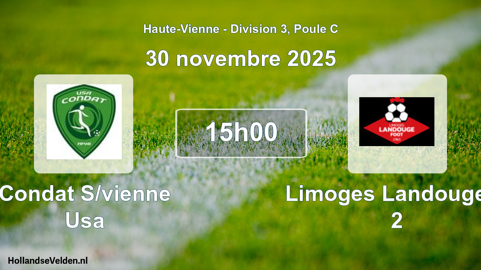 Geplande wedstrijd: Condat S/vienne Usa - Limoges Landouge F. 2 (30 november 2025)