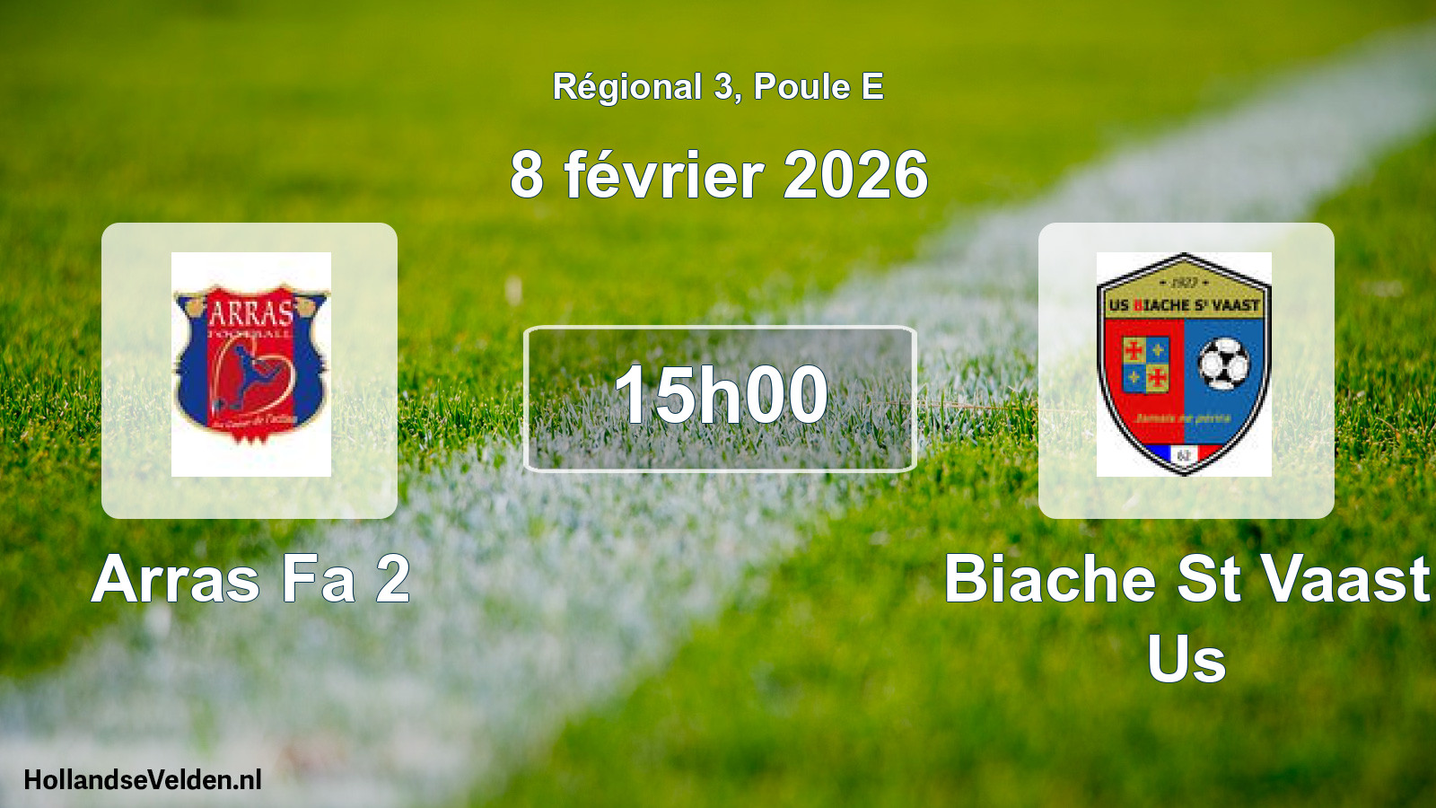 Geplande wedstrijd: Arras Fa 2 - Biache St Vaast Us (8 februari 2026)