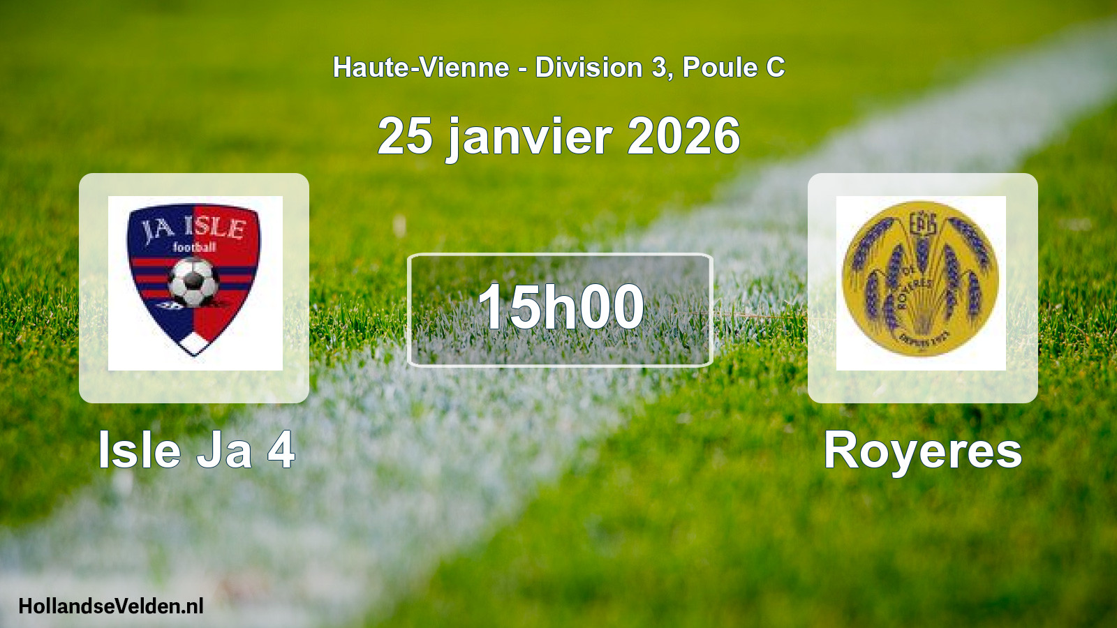 Geplande wedstrijd: Isle Ja 4 - Royeres (25 janvier 2026)