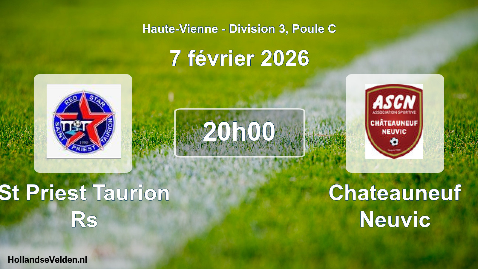 Geplande wedstrijd: St Priest Taurion Rs - Chateauneuf Neuvic (7 février 2026)
