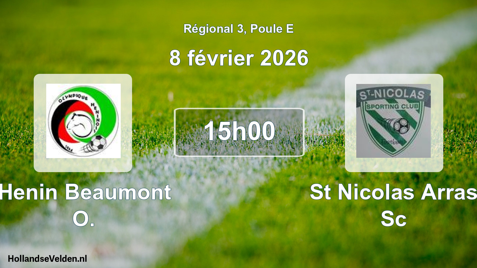 Scheduled Match: Henin Beaumont O. - St Nicolas Arras Sc (8 February 2026)
