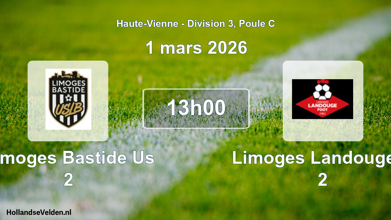 Geplande wedstrijd: Limoges Bastide Us 2 - Limoges Landouge F. 2 (1 mars 2026)