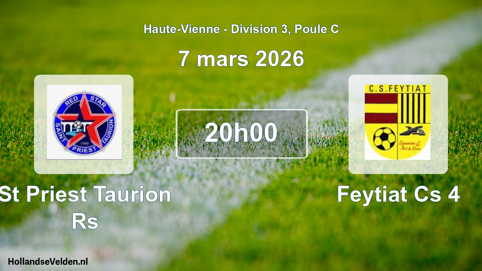 Geplande wedstrijd: St Priest Taurion Rs - Feytiat Cs 4 (7 mars 2026)