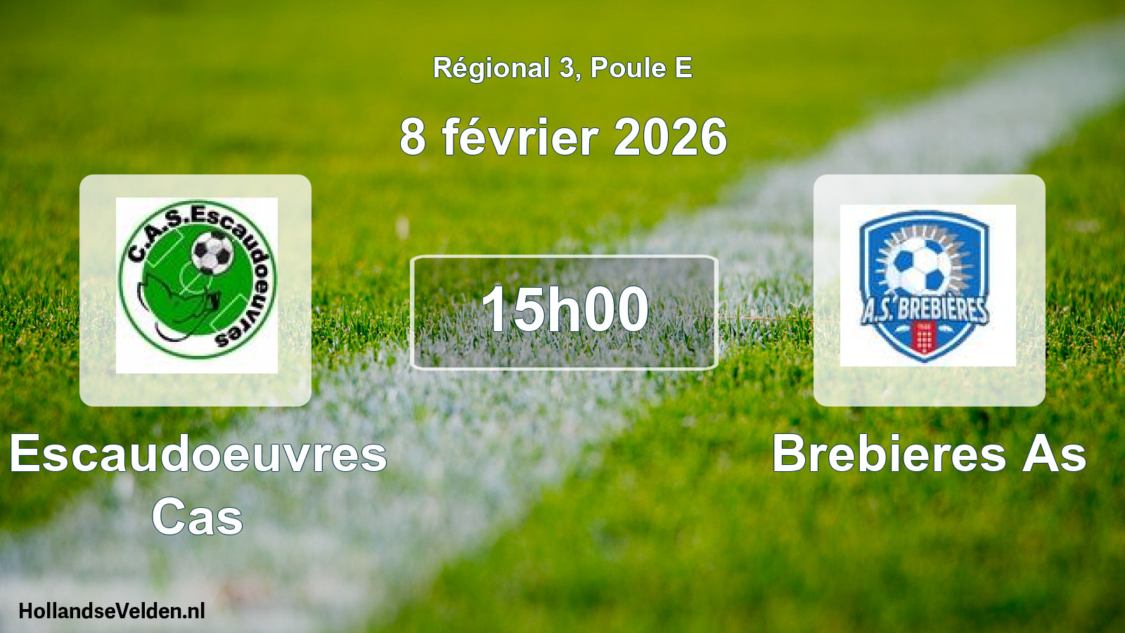 Geplande wedstrijd: Escaudoeuvres Cas - Brebieres As (8 februari 2026)