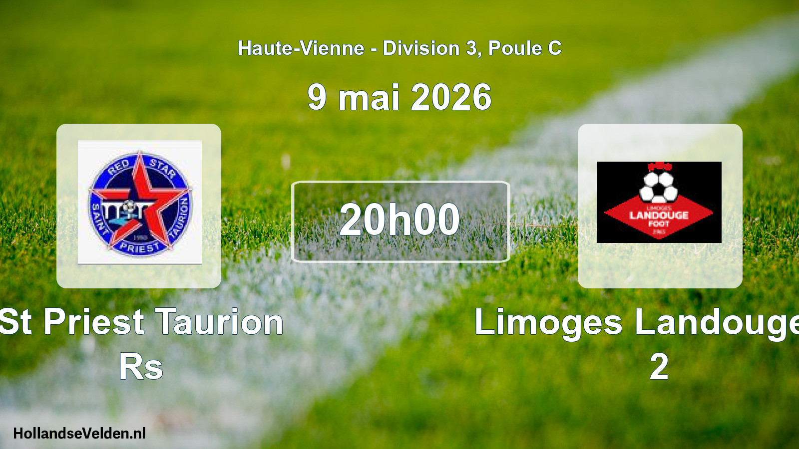 Geplande wedstrijd: St Priest Taurion Rs - Limoges Landouge F. 2 (9 mai 2026)